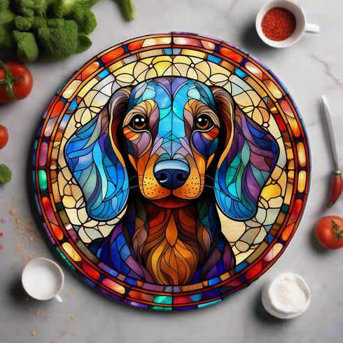 Dachshund Glass Suncatcher Worktop Saver
